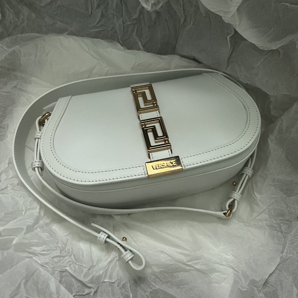 VERSACE Greca Goddess Medium Leather Shoulder Bag